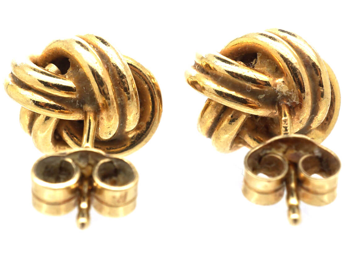 Ct Gold Knot Earrings M The Antique Jewellery Company