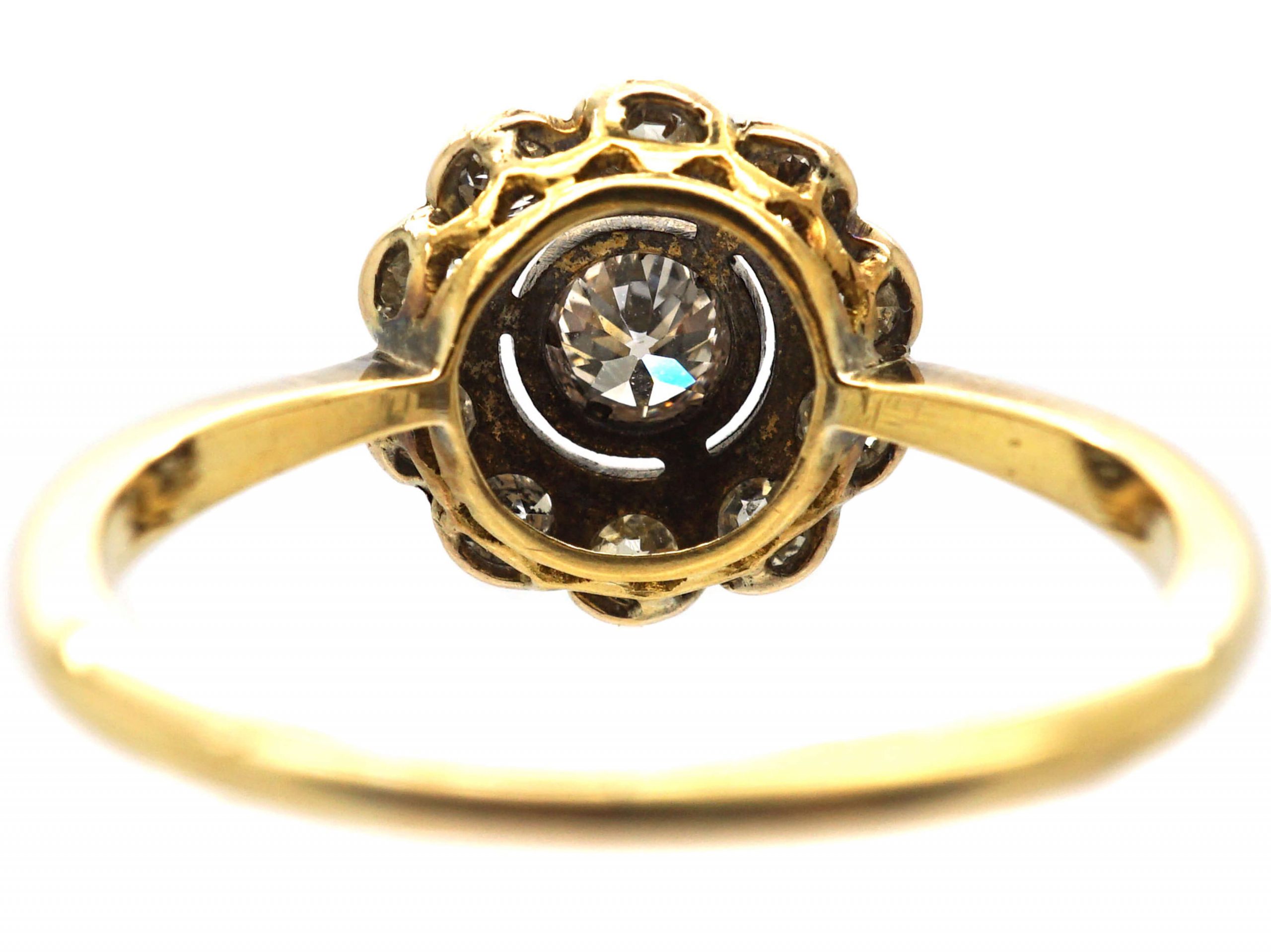 Edwardian Ct Gold Platinum Diamond Cluster Ring T The