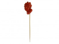 Coral Tie Pin of Neo-Classical Lady's Head