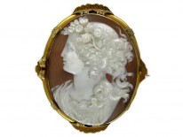 Large Shell Cameo in Ornate Victorian 18ct Gold Mount
