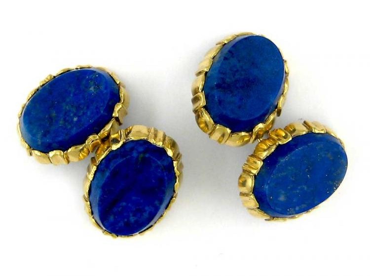 Lapis Lazuli & 18ct Gold Oval Cufflinks