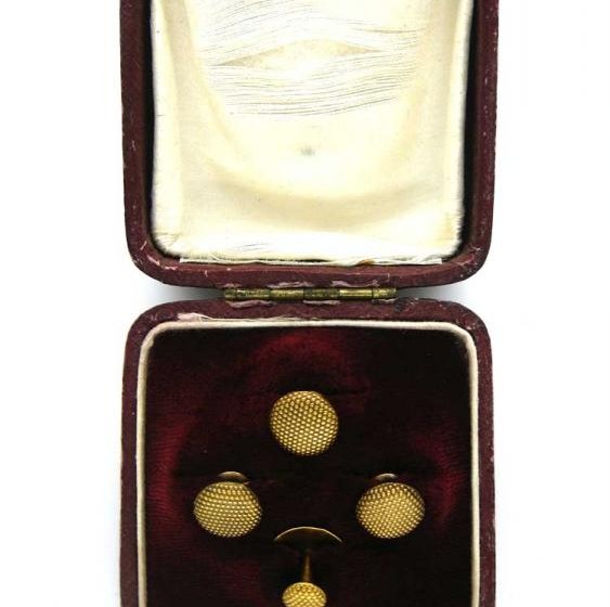 18ct Gold French Round Dress Buttons