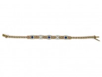 15ct Gold & Platinum, Sapphire & Diamond Gate Bracelet
