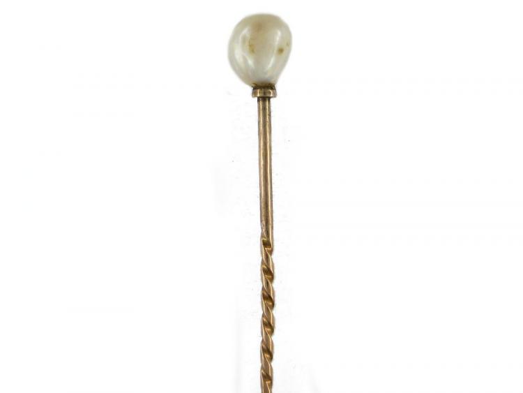 Natural Pearl Tie Pin (511A) | The Antique Jewellery Company