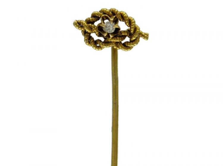 18ct Gold Lovers' Knot Tie Pin