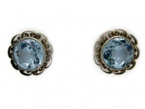 Silver & Blue Glass Earrings