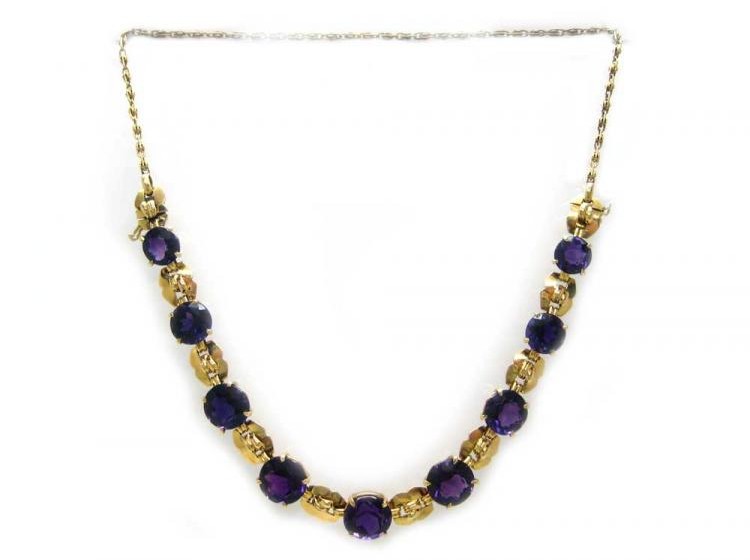 18ct Gold & Amethyst Necklace