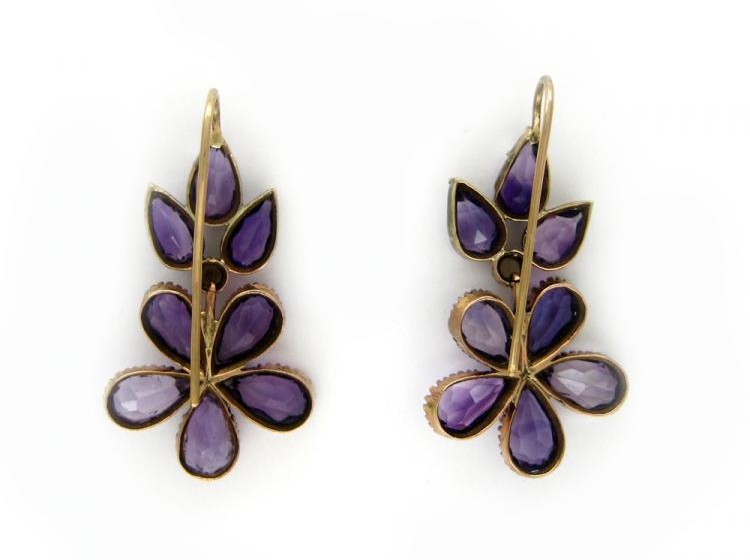 Amethyst & Pearl Flower Earrings