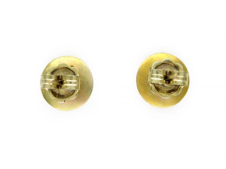 15ct Gold & Pearl Stud Earrings (530A) | The Antique Jewellery Company