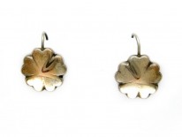 9ct Gold Hear Petal Flower Earrings