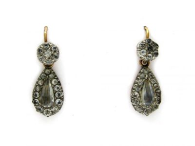 Silver & Paste Drop Earrings