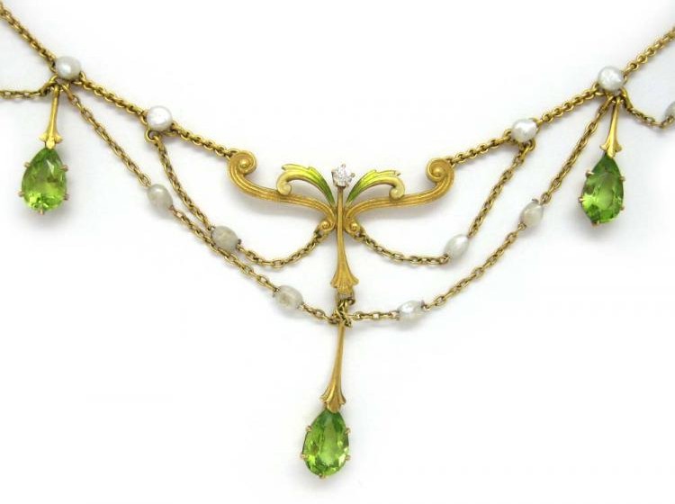 Peridot & Pearl Necklace