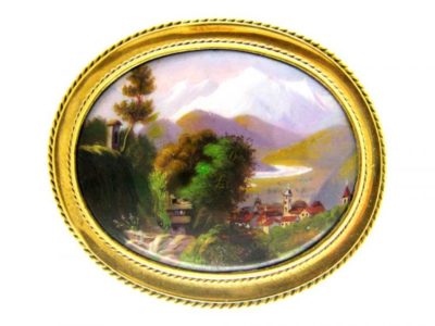 15ct Gold & Swiss Enamel Brooch