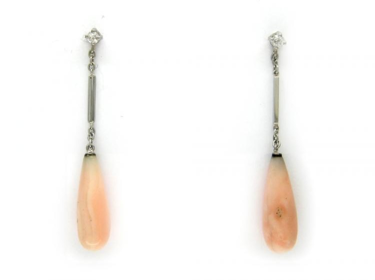 18ct White Gold & Angelskin Coral