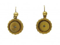 15ct Gold & Diamond Round Drop Earrings