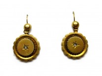 15ct Gold & Diamond Round Drop Earrings