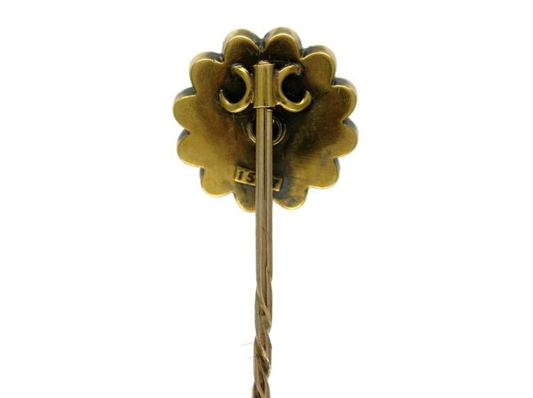 15ct Gold & Diamond Etruscan Style Tie Pin