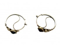 9ct Gold & Garnet Spanish Earrings