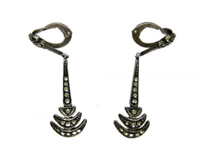 Marcasite & Silver Clip-on Earrings