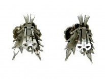 Marcasite & Pearl Flower Clip-On Earrings