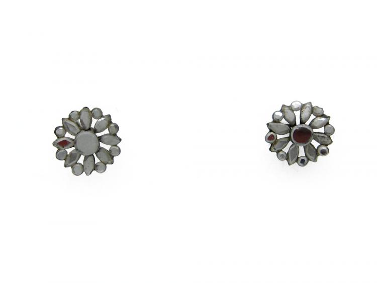 Vauxhall Glass Flower Earrings (891Z) | The Antique Jewellery Company