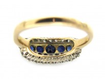 Sapphire & Diamond Boat Ring