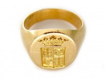 18ct Gold Crested Signet Ring