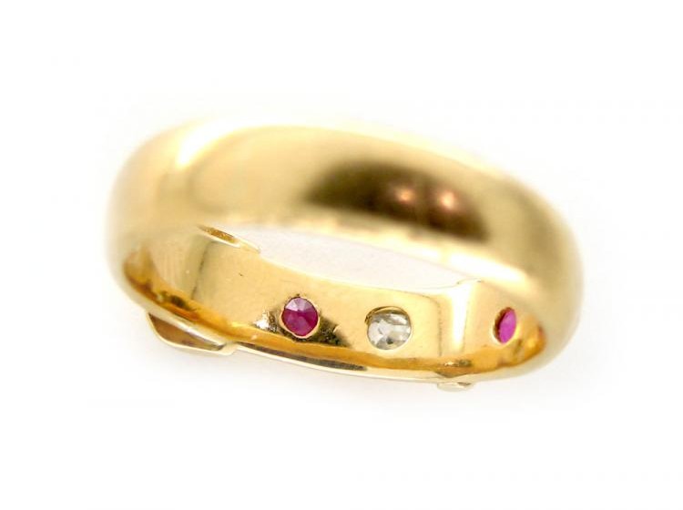 Ruby & Diamond Belt Design Ring
