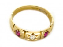 Ruby & Diamond 18ct Gold Gypsy Ring