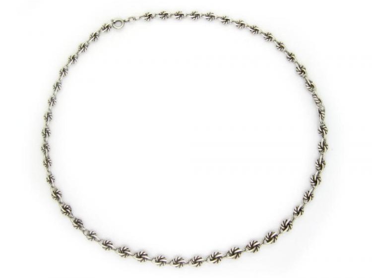 Silver Knot-Link Necklace