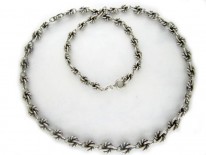 Silver Knot-Link Necklace