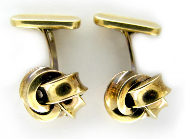 Gold Ribbon Knot Cufflinks main image 1
