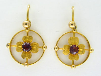 Gold Drop Flower Earrings
