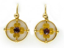 Gold Drop Flower Earrings
