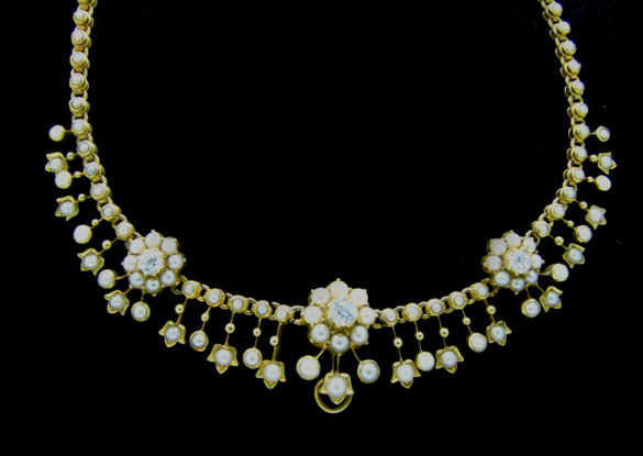 Split-Pearl & Diamond Necklace