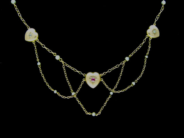 Edwardian Heart Festoon Necklace