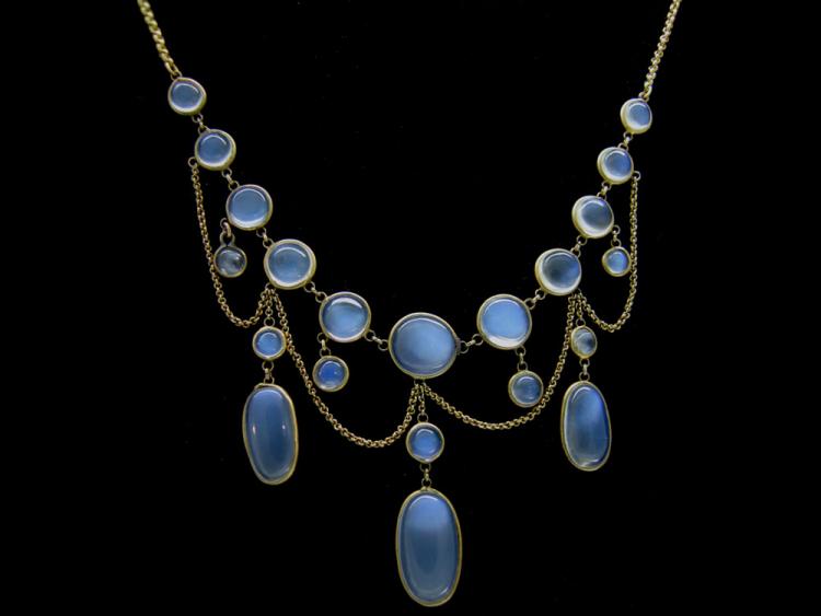 Greek Granulated Silver Moonstone Necklace : Museum of Jewelry