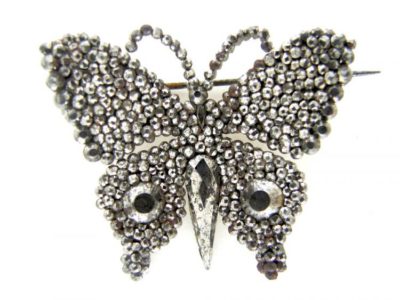 Cut Steel Butterfly Brooch