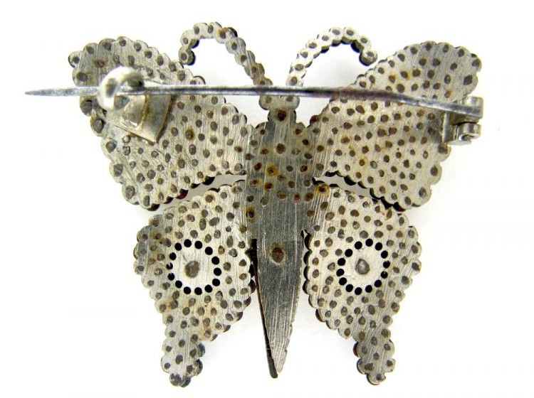 Cut Steel Butterfly Brooch