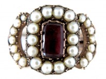 Georgian Garnet & Pearl Ring