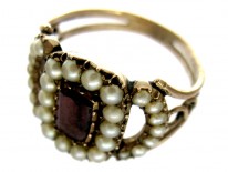 Georgian Garnet & Pearl Ring
