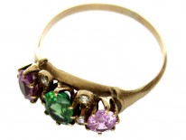 Suffragette Pink & Green Tourmaline Ring