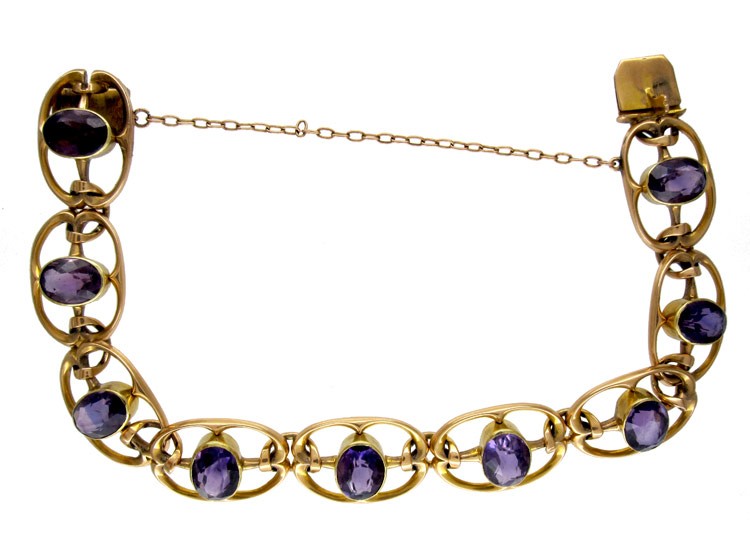 15ct Gold Amethyst Bracelet