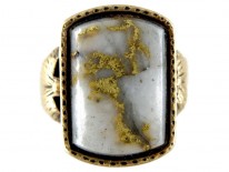 Gold Quartz Miner's Ring