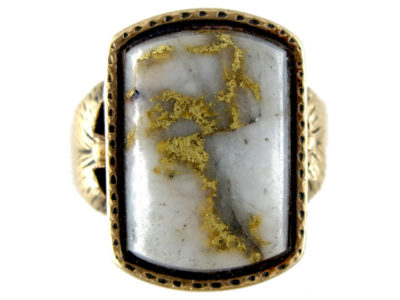 Gold Quartz Miner’s Ring