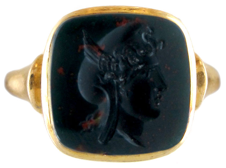Bloodstone Intaglio Ring (646B/OJ) | The Antique Jewellery Company