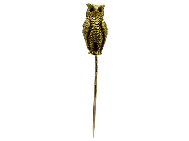 Owl 18ct Gold Tie Pin