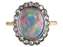 Harlequin Black Opal Diamond Ring