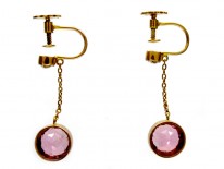 Pink Tormaline Diamond Drop Earrings