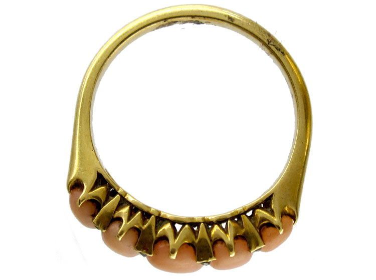 Coral Diamond Victorian Ring (42Z/OJ) | The Antique Jewellery Company